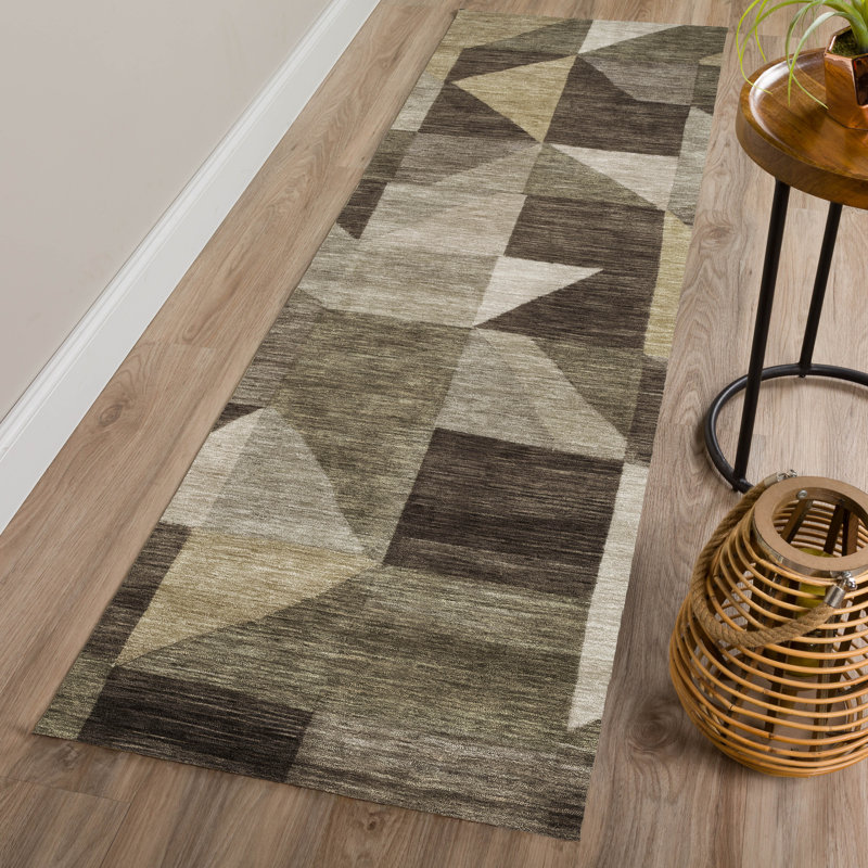 Machine Washable Indoor/Outdoor Jourdan ACN2373 Geometric Rug, Runner 2'3" x 7'6"