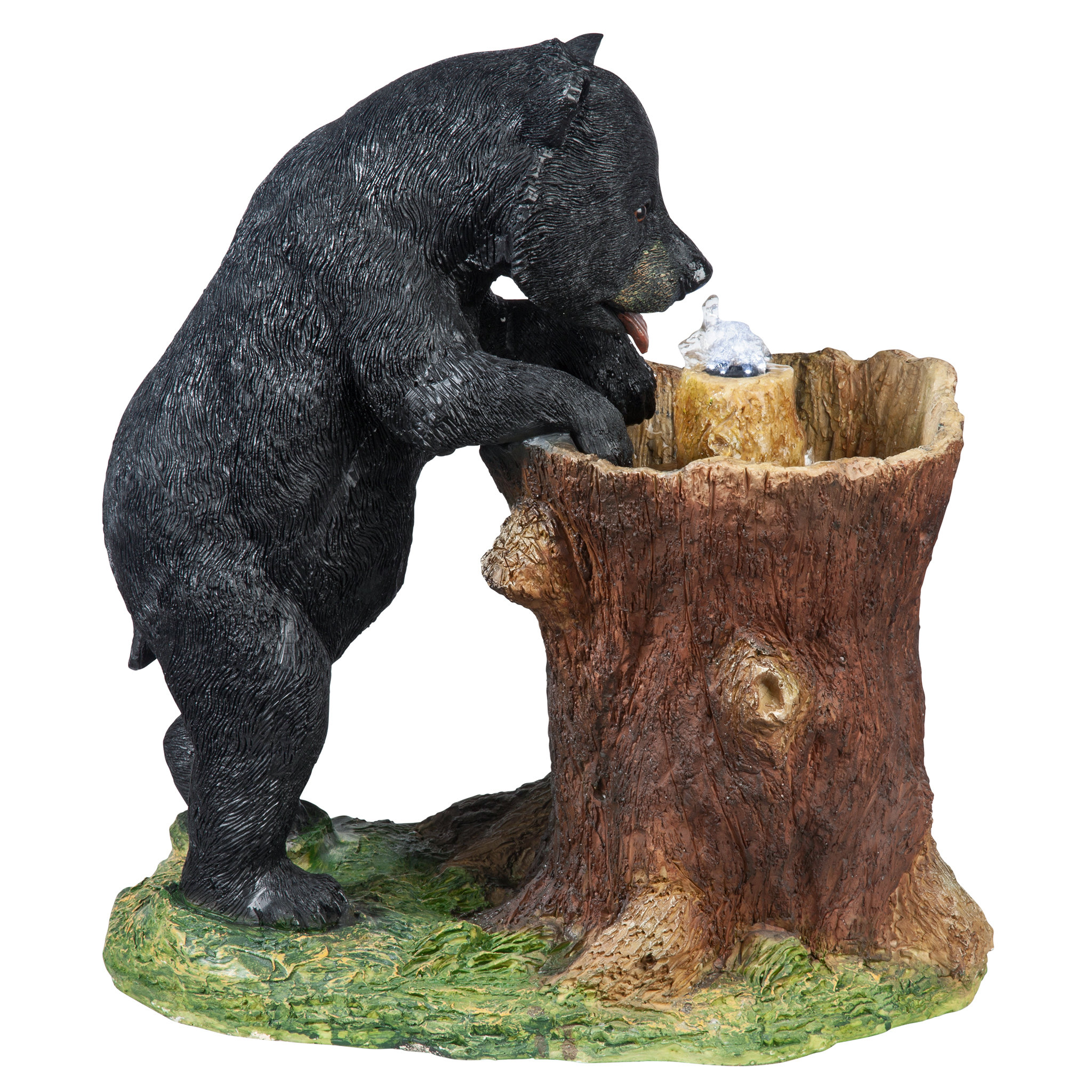 Design Toscano Guzzling Gulp Black Bear Garden Fountain Statue ...