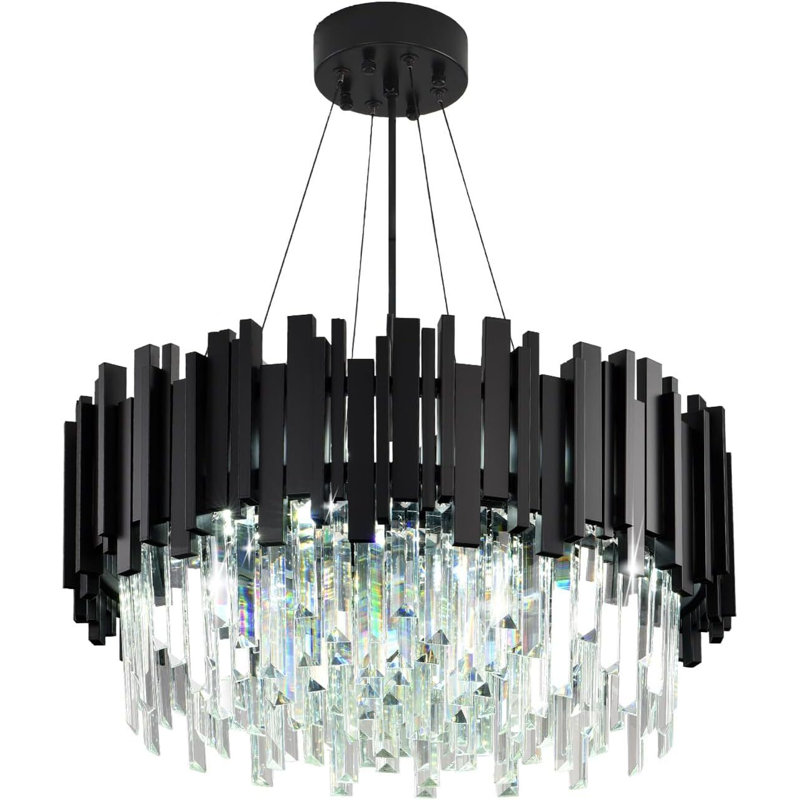 Abaz Chandelier, 55cm x 30cm, 9, Black