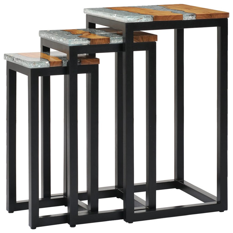 Hallock Solid Wood Sled Nesting Tables