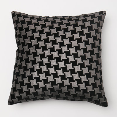 Houndstooth Cotton Reversible Pillow Cover