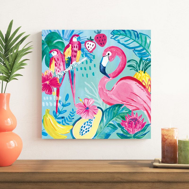 Flamants roses V, H 20 po x l 20 po x P 1,25 po