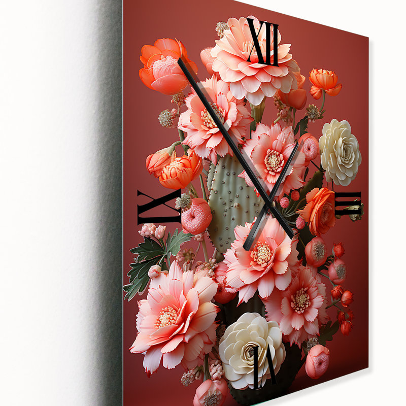Cluster Cactus Collage I - Horloge murale Cactus, Grand