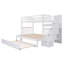Lit simple superposé au dessus d'un lit double avec lit gigogne simple (blanc)-130120327