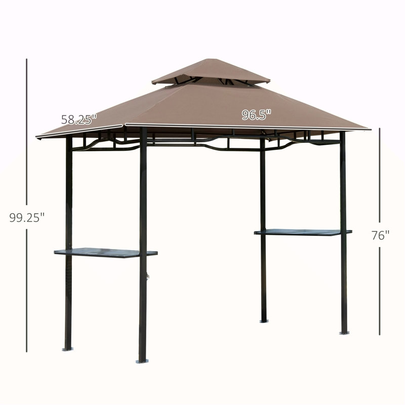 Abri de barbecue avec double toit, auvent extérieur pour barbecue