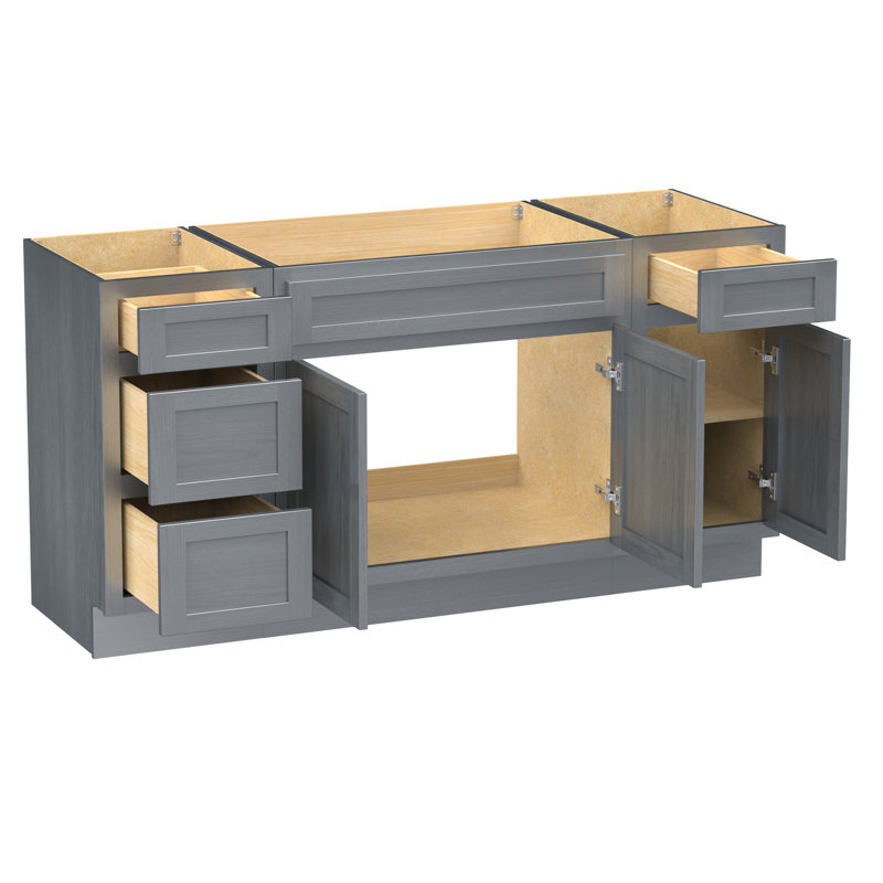 Base de meuble-lavabo simple 63 po seulement, Argent