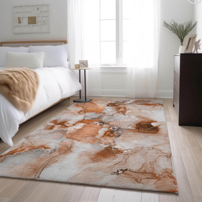 Premium Machine Washable Cerrito AMF526 Paprika Rug