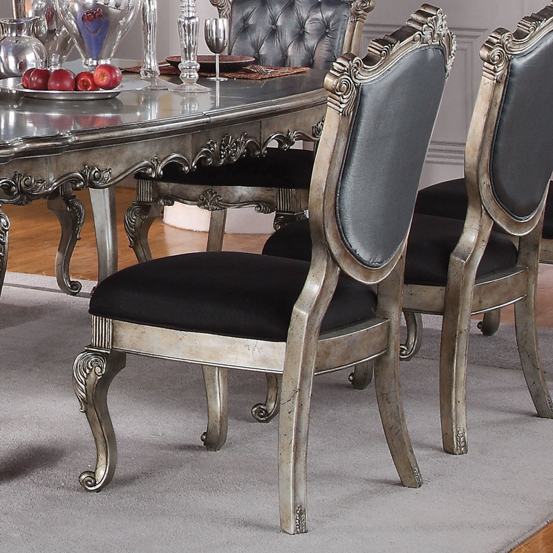 Wensley Upholstered Dining Chair in Silver Gray and Antique Platinum