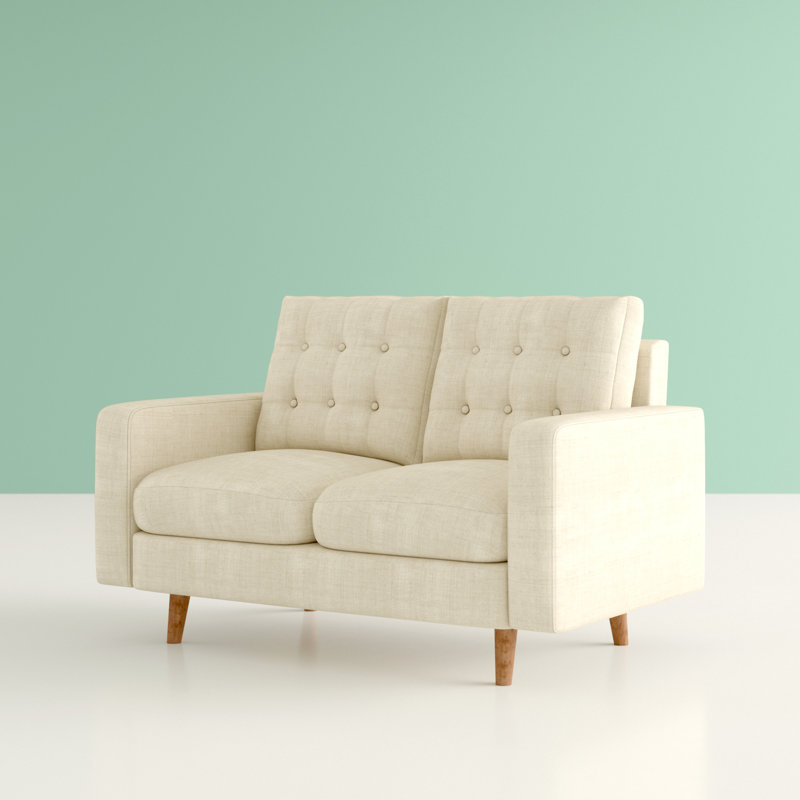 Benaniah Upholstered 50.4'' Loveseat, Beige Polyester