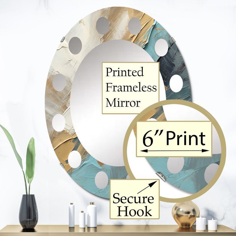 Galleon - Miroir mural moderne ovale, 36 po x 24 po