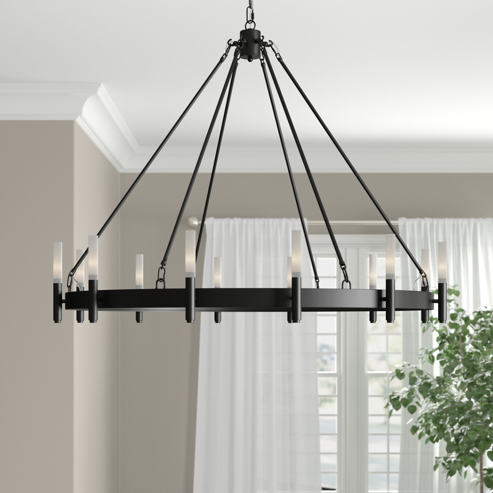 Bryden 12 - Light Dimmable Chandelier, Matte Black