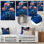 Rose, rose, nuit bleue magique - roses, art mural salon-104687613-104687614