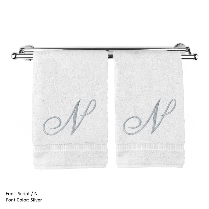 Super Plush Hand Towel, White/Silver, N