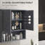 Farmhouse Bathroom Wall Cabinet, Wall Mounted Medicine Cabinet With Open Shelf & Adjustable Shelf, Storage For Laundry Room