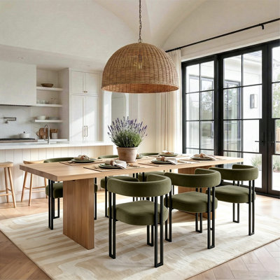 Ensemble de chaises de salle à manger rembourrées de 18 po en velours (ensemble de 6)