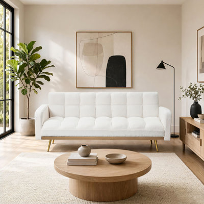 Canapé-lit futon avec 2 coussins Teddy