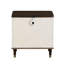 Table de chevet 2 tiroirs blanche et brune avec port USB