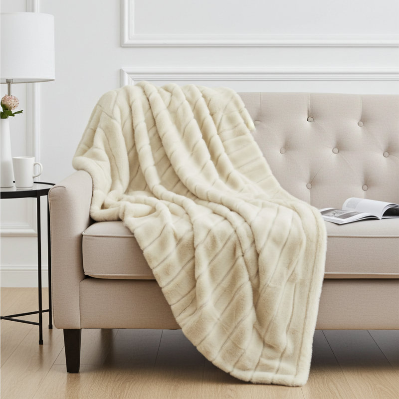Couverture en fausse fourrure de luxe vison Fancy, l 70 po x L 90 po