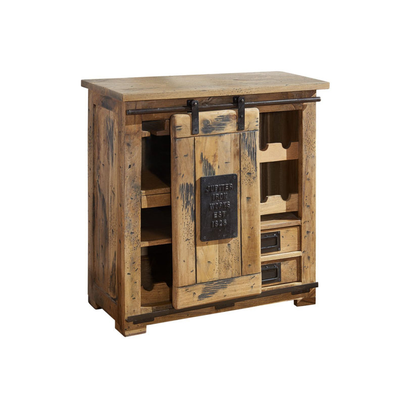 Railway 80cm Solid Wood Bar Cabinet