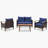 Aadyanth Acacia Wicker 4 - Person Patio Conversation Set with Cushions-329438717