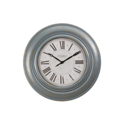 Clocks, 30" Round, Large Oversized, Wall Clock, Antique Blue, Transitional