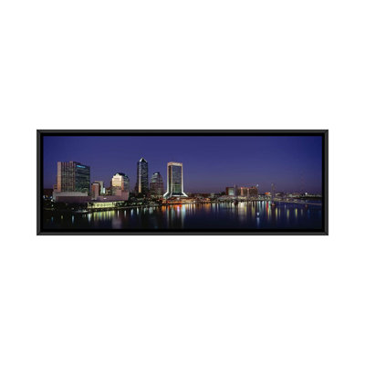 «Buildings Lit up at Night Jacksonville, Florida», reproduction de photo sur toile