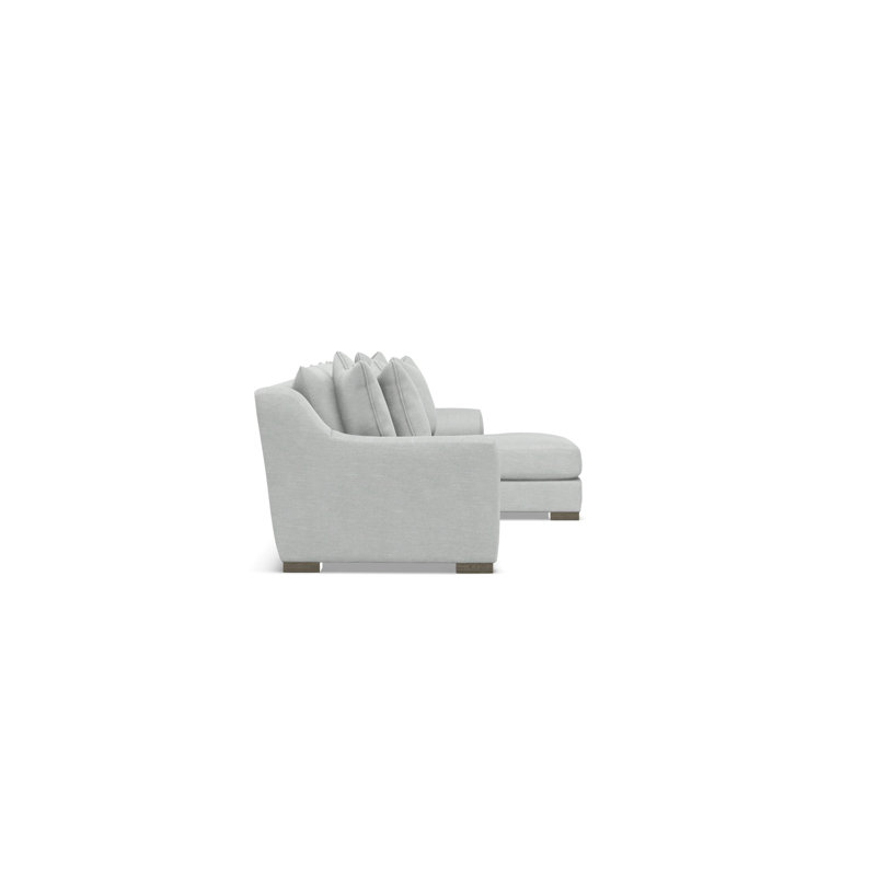 Sectional, Light Gray Polyester Blend, 35" H x  135" W x 63.5" D, Right Hand Facing