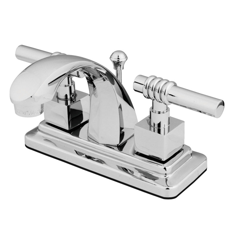 Milano Centerset Bathroom Faucet with Drain Assembly, Polished Chrome