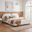 Lit plateforme tapissier en molleton à poil doux blanc grand format 800 lb pour la chambre principale