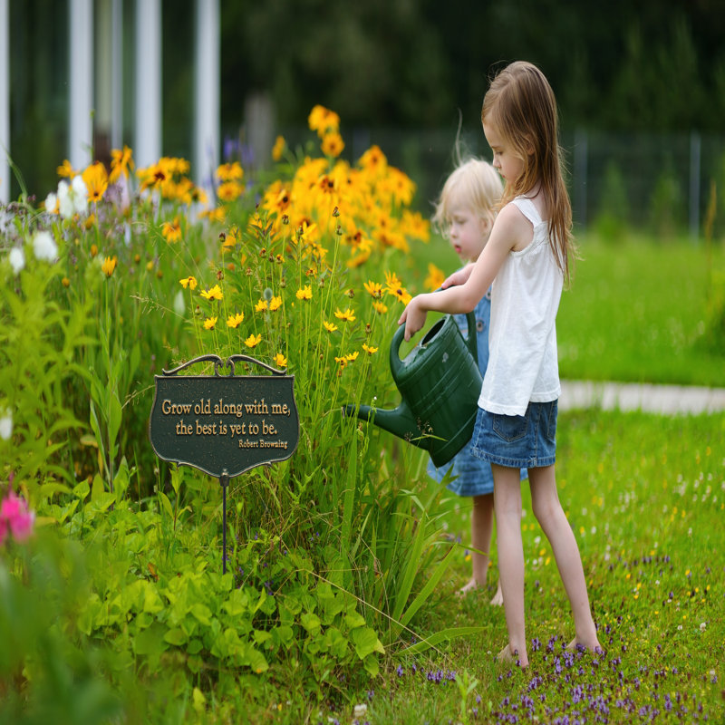 Enseigne de jardin grow old poème Flora & Fauna