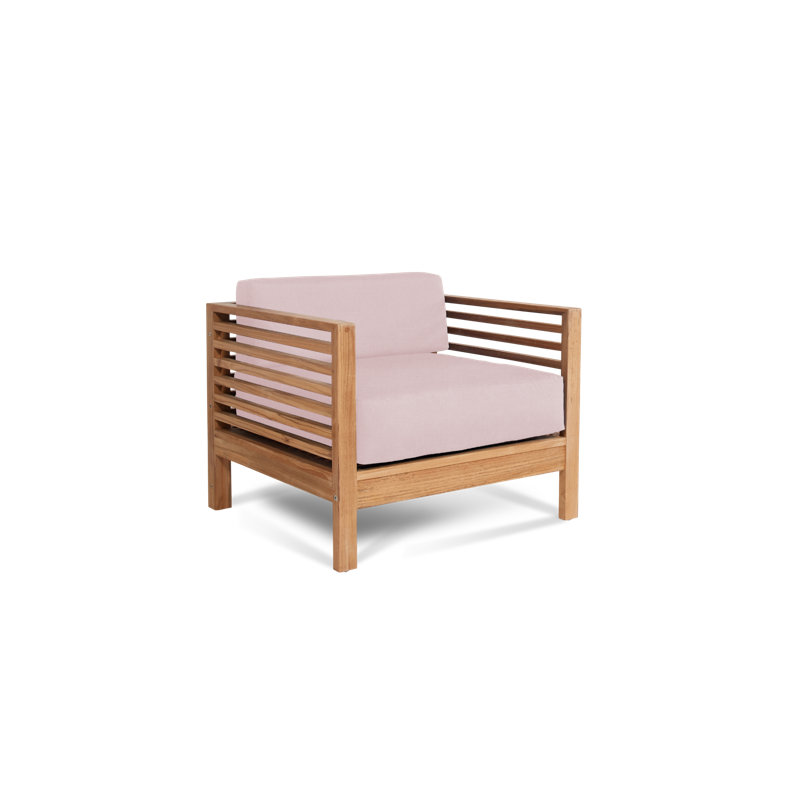 Soleil Patio Chair and Ottoman with Sunbrella Cushions, Sunbrella® Play Cameo