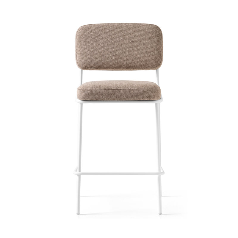 Sixty Upholstered Counter Stool with Metal Frame, Dark Forest Green, Painted Brass, Counter Stool (25.63" Seat Height)