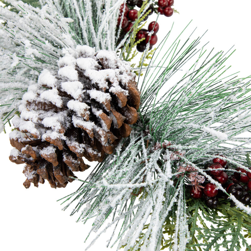 Frosted Pinecone and Berry 16'' Artificial Christmas Wreath