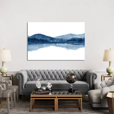 Aquarelle paysage xi - bleu marine par Nouveau Prints - Giclée sur toile tendue avec châssis
