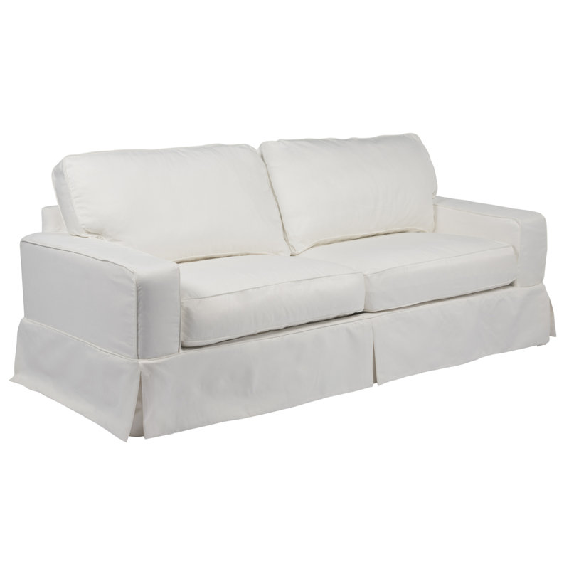 88 " Slipcovered Livesmart® Sofa, White