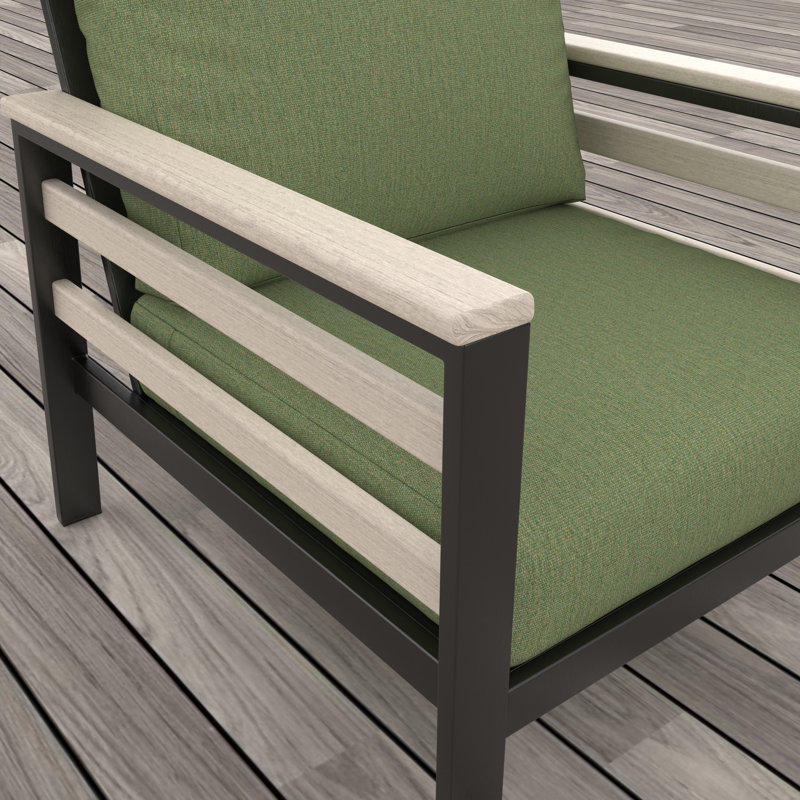 Chaise de patio avec coussins Sunbrella® Townsend, Sunbrella Relate Harbor, Blanc