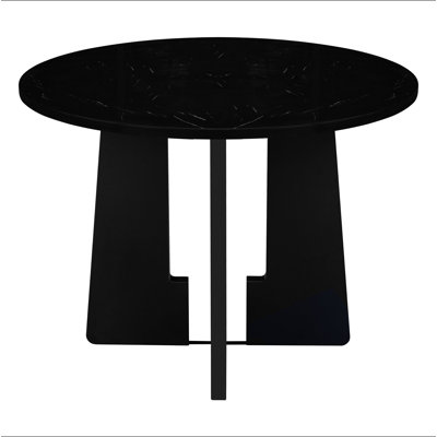 Table de salle à manger ronde de 4 pouces, plateau en faux marbre de 43 pouces, table de salle à manger ronde moderne Mid-Century pour les cafés, restaurants, bars, bureaux à domicile et salles de conférence