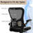 Black Mesh Ergonomic Office Chair - Mid Back Computer Desk Chair With PU Leather Flip-Up Armrests, Lumbar Support, Adjustable Height & Rolling Swivel (Home Task Use)