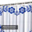 Rideau de douche bleu imperméable, rideaux de douche pour la salle de bain avec 12 crochets-129999600