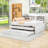3 Drawers Full Wooden Captain Bed with Twin Trundle and Shelves-1844091283