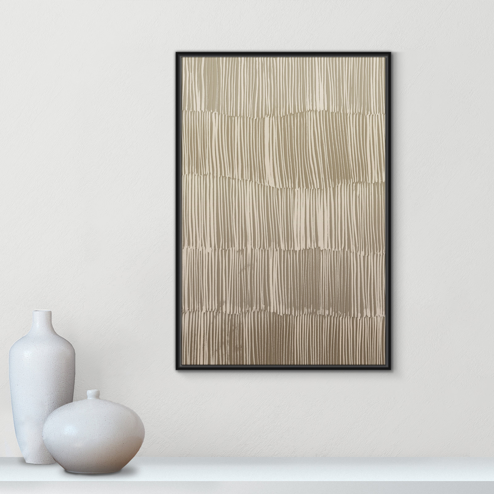 Linear Calm I Print by , 37.5" H x 25.5" W, Black Floater