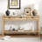 U_Style 60'' Fir Veneer Entryway Table With Honeycombpatterned Fronts,Modern Stylish Console Table With 3 Drawers And Solid Fir Legs,Suitable For Living Room,Entryway, Hallway, Study, Foyer-124922099