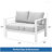 50" All-Weather Aluminum Patio Loveseat With Thick Light Gray Cushions & White Frame-3505690-3505694