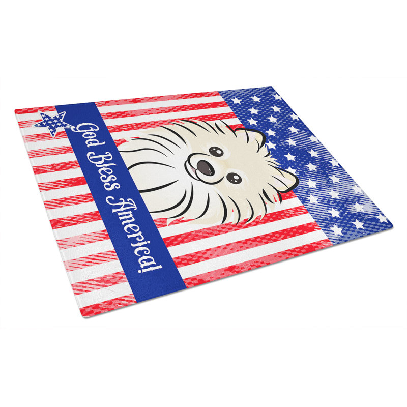 Planche à découper en verre trempé en verre trempé caroline de l’bless american, Loulou de Poméranie