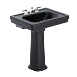 Promenade® 21" Tall Vitreous China Rectangular Pedestal Bathroom Sink with Overflow