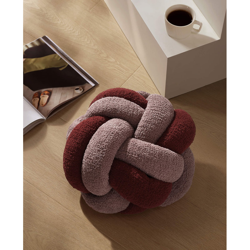 Knot Circular Pillow Cover & Insert, Rose/Pomegranate