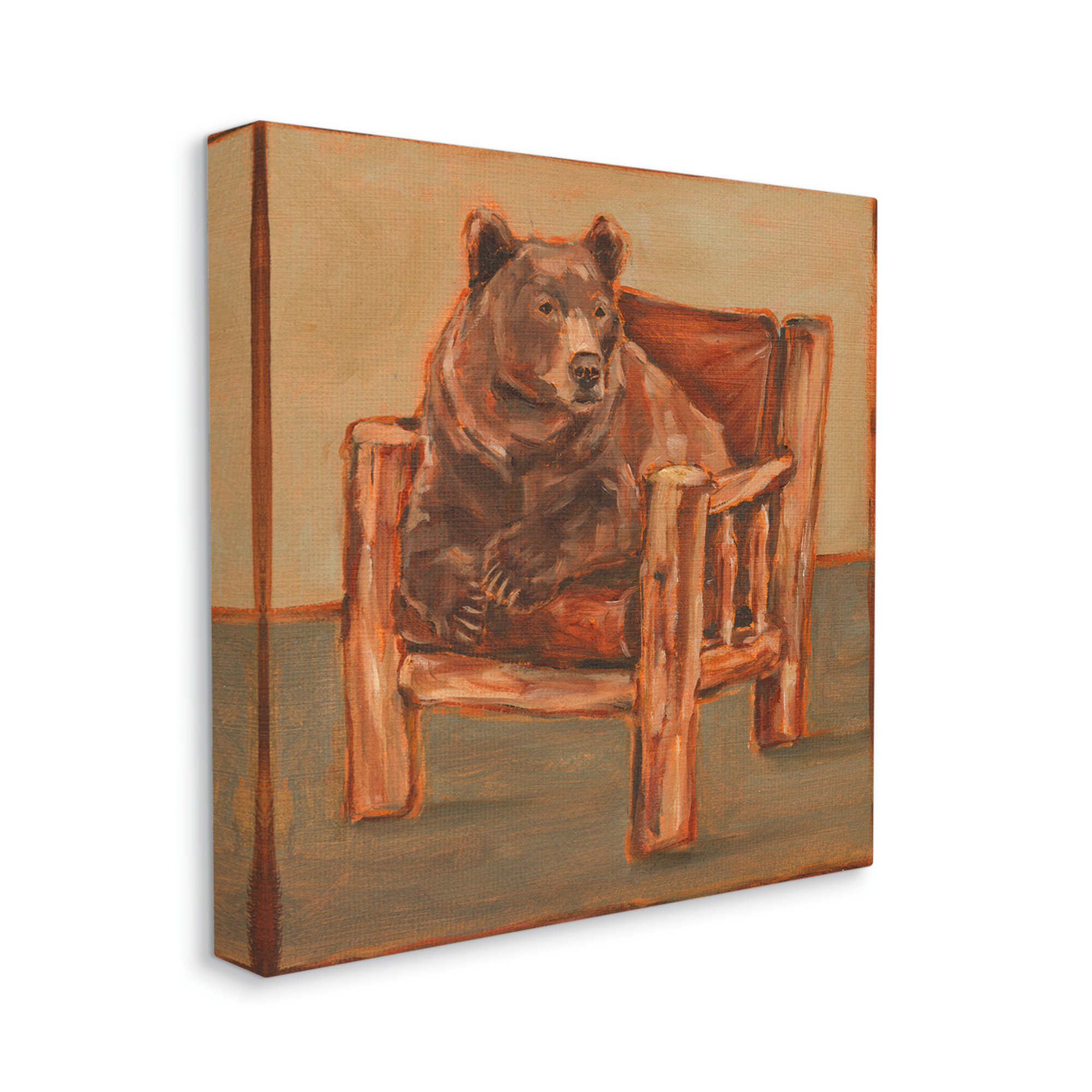 Trinx Bear in Rustic Chair Canvas Wall Art by Ethan Harper - Wayfair Canada