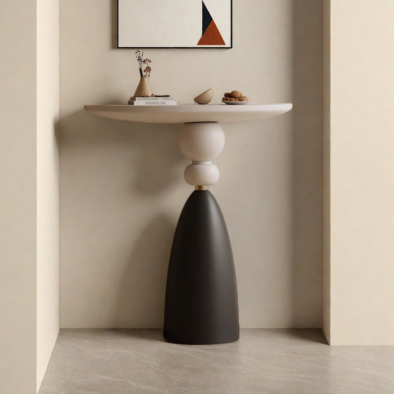 Half-circle unique design wooden console table