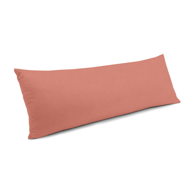 ClassicVelvet Lumbar Pillow Cover & Insert, 12" H x 24" W, Coral Pink, Down Blend