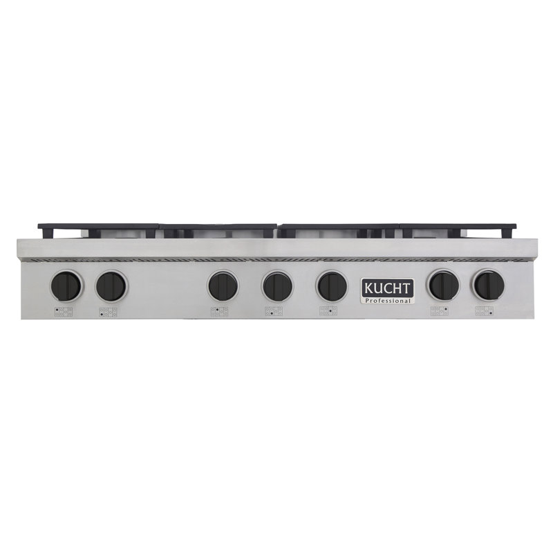 48" 7 Burner Cooktop, Tuxedo Black, Natural Gas